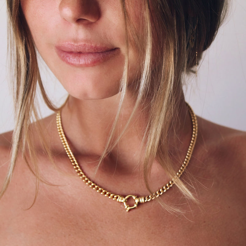 Gold-Heirloom-Curbed-Necklace-9K-Gold Necklace