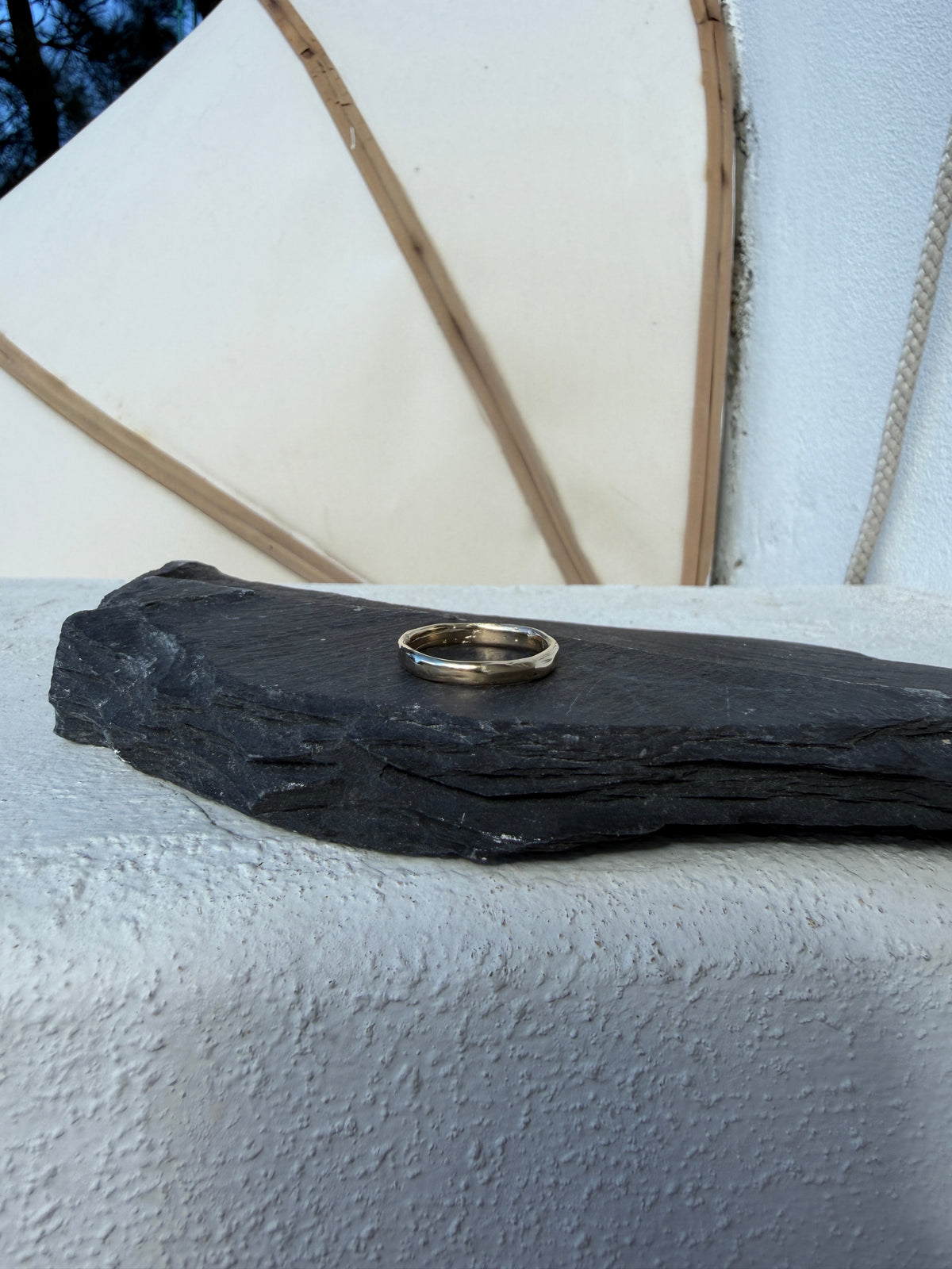 Plain Molten Gold Wedding Band - unisex
