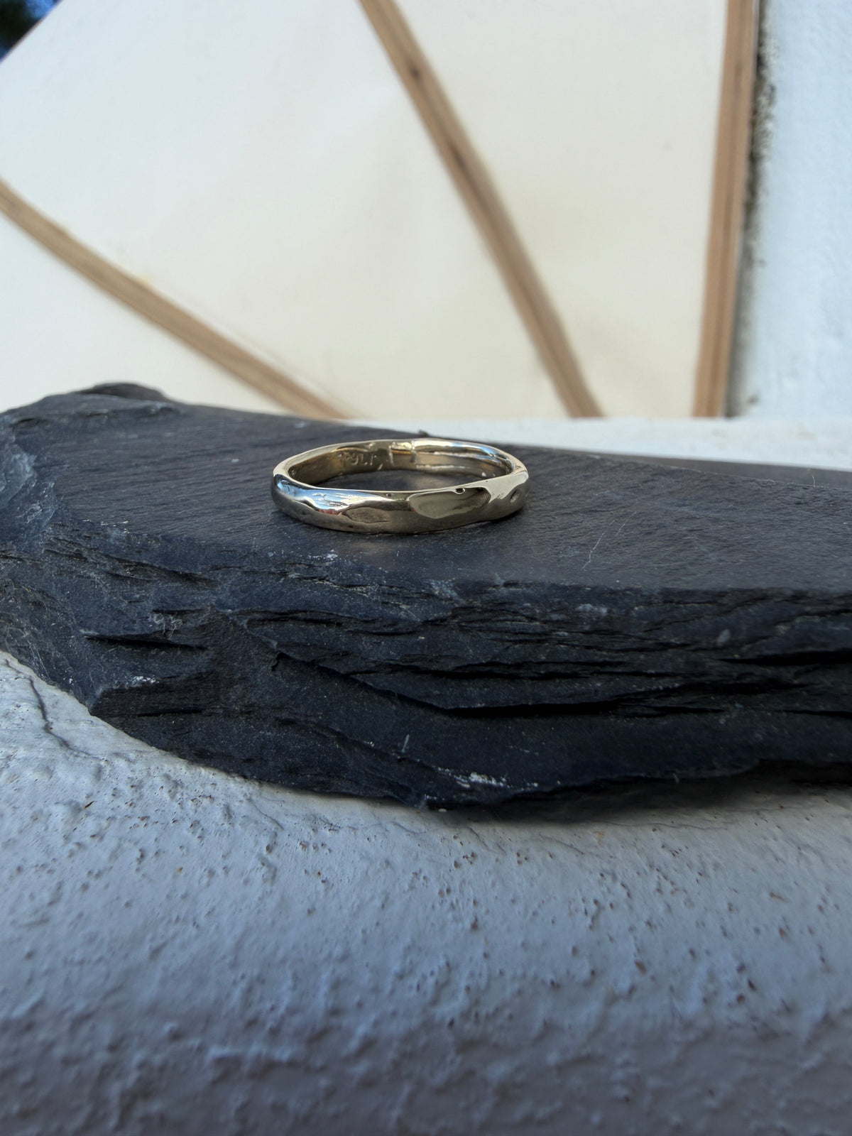 Plain Molten Gold Wedding Band - unisex