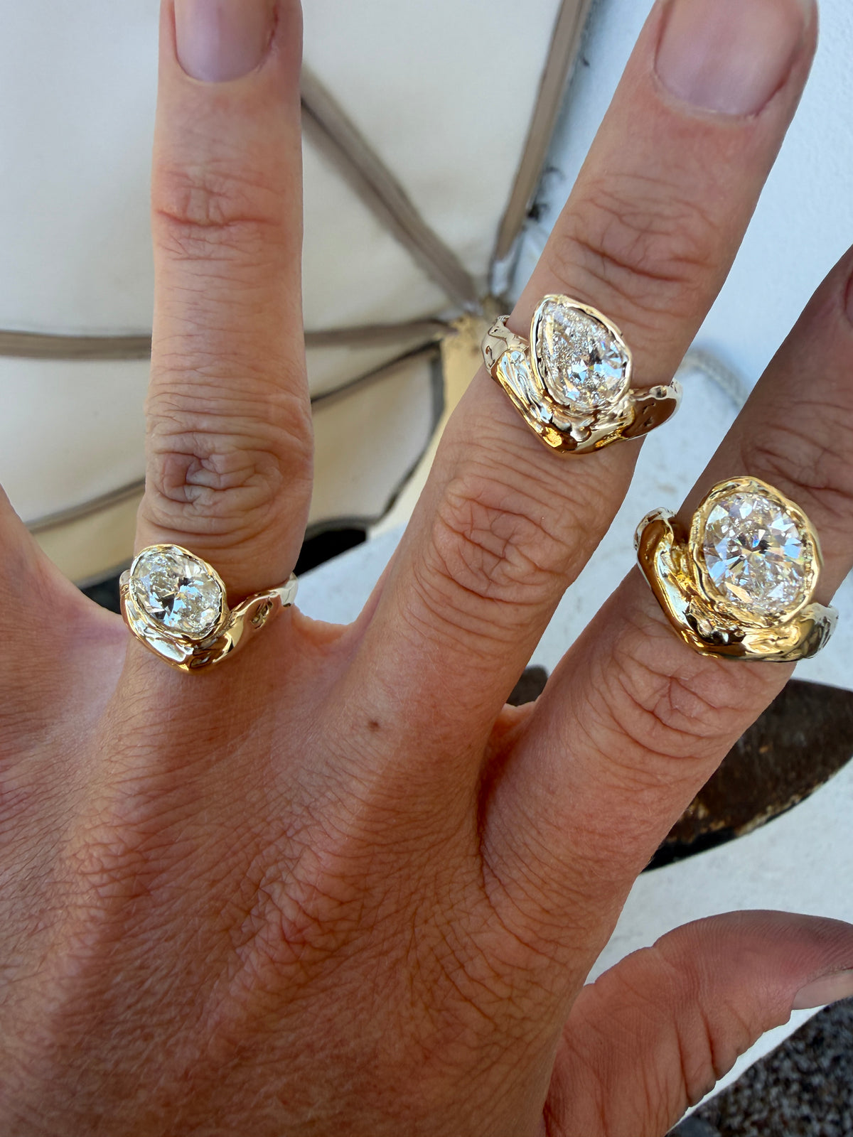 Oyster Heirloom Ring - 1ct Pear Diamond