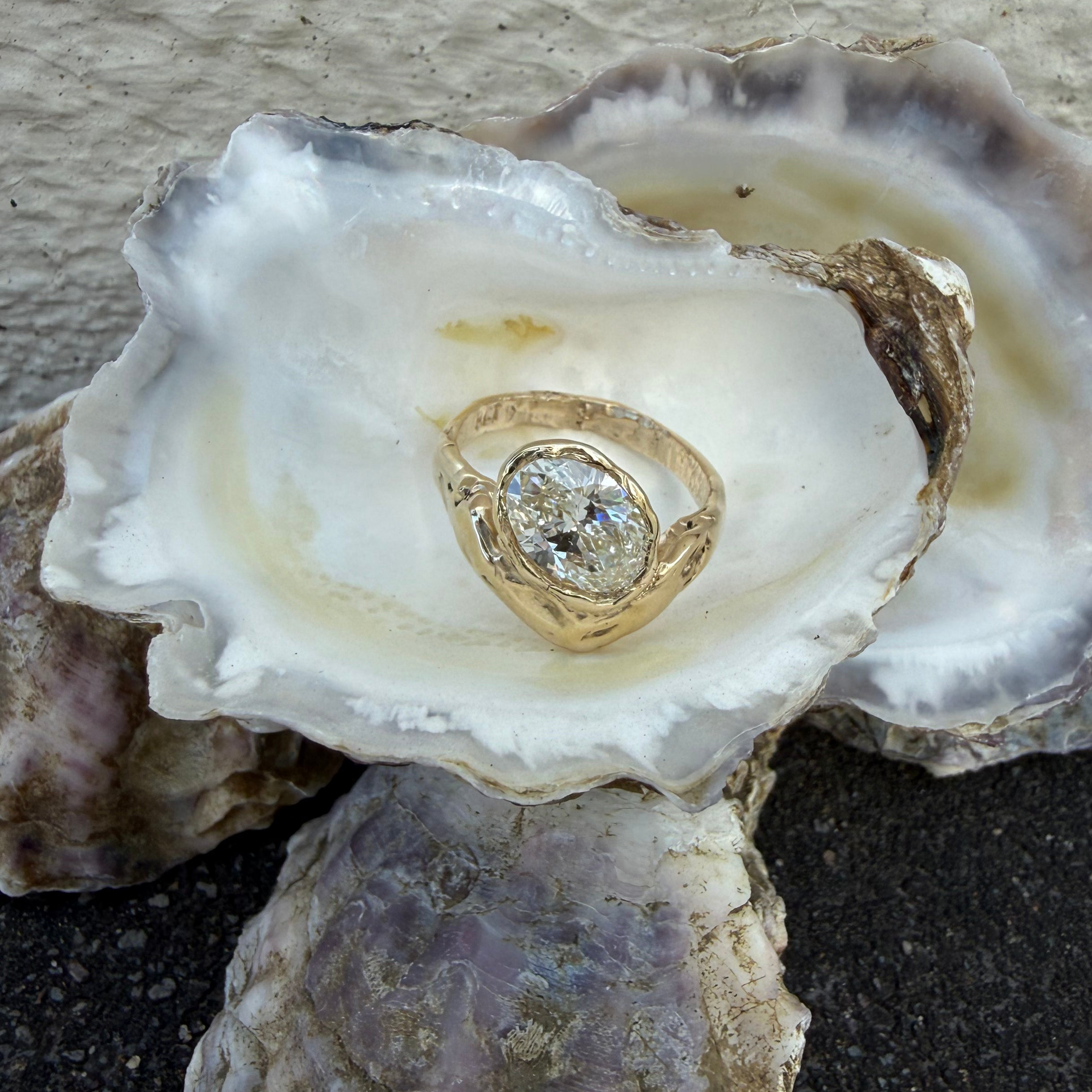 Oyster Heirloom Ring - 1.5ct Oval Diamond