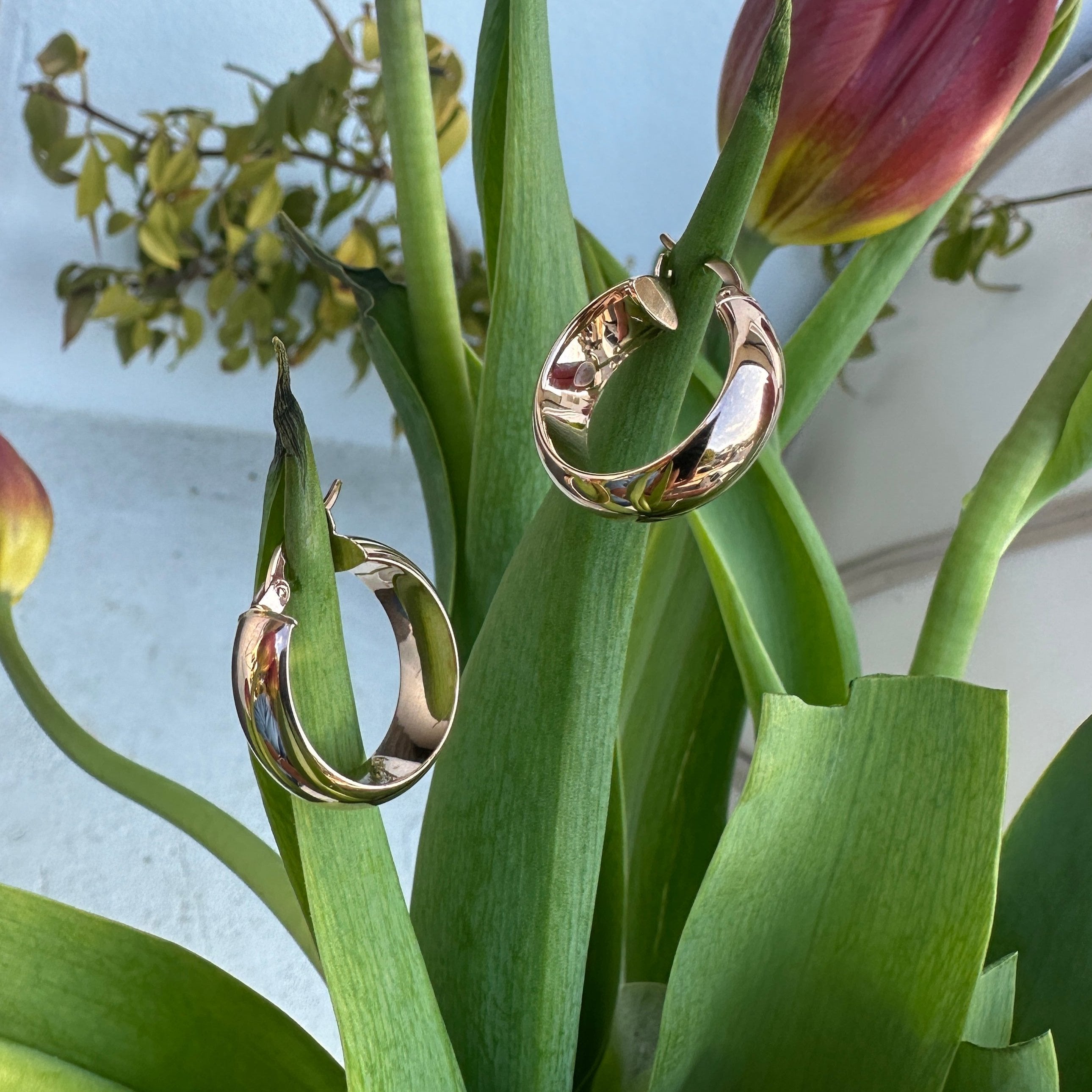 Chunky 9ct Rose Gold Hoops