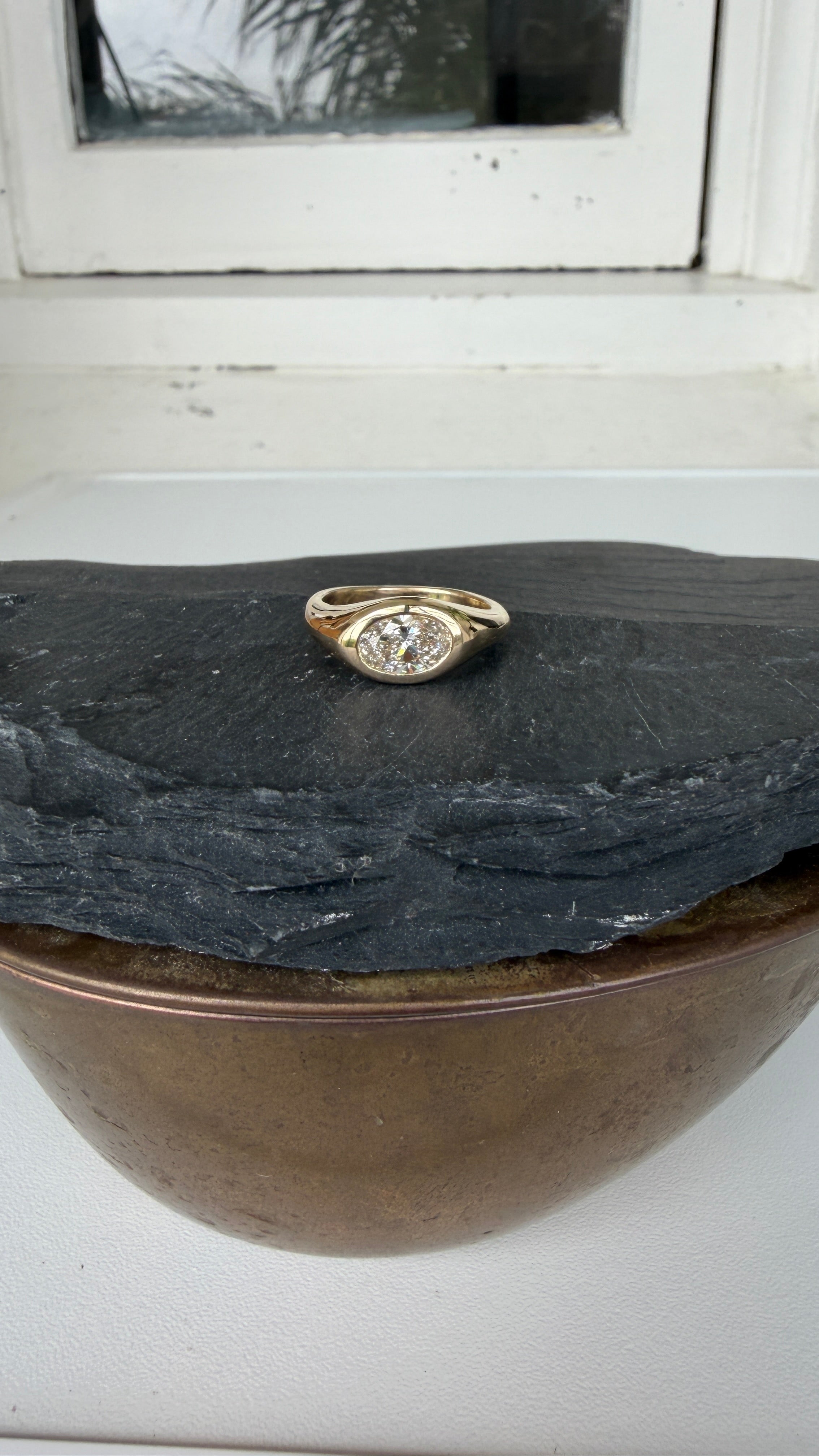 Organic Oval Diamond Engagement Ring