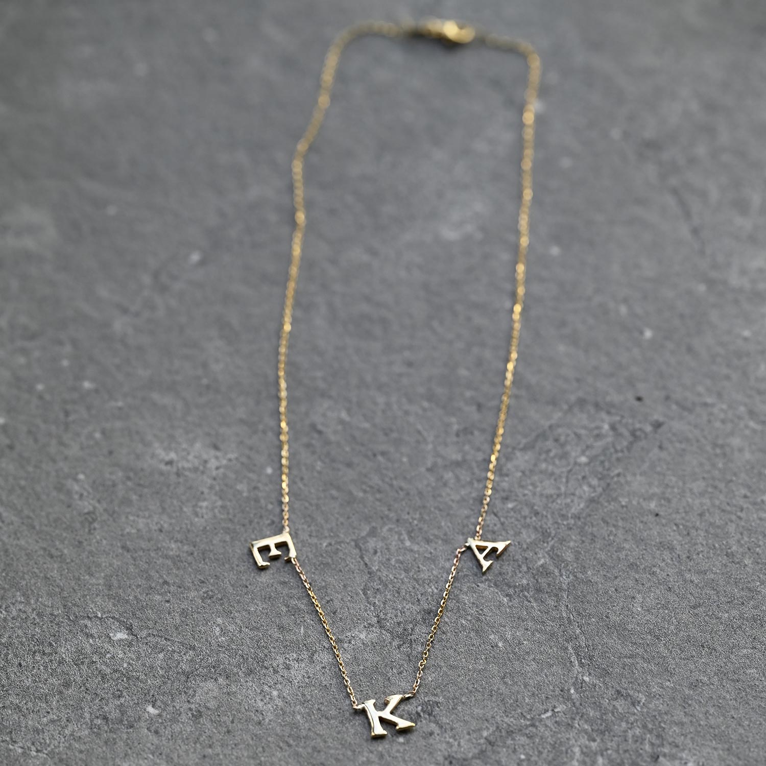 3 Letter Custom Initial Letter Necklace