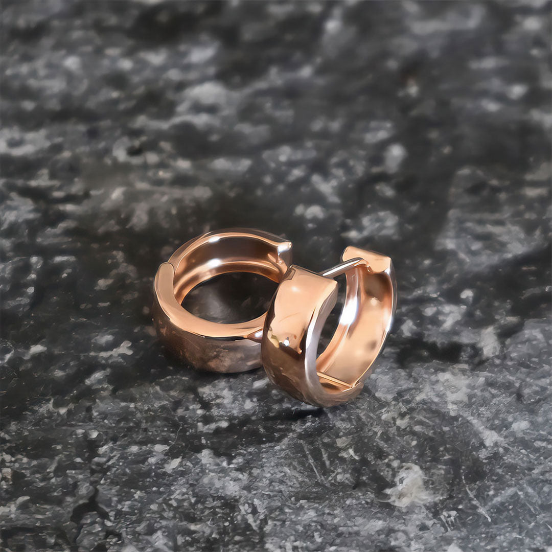 Rose Gold Huggie Earrings