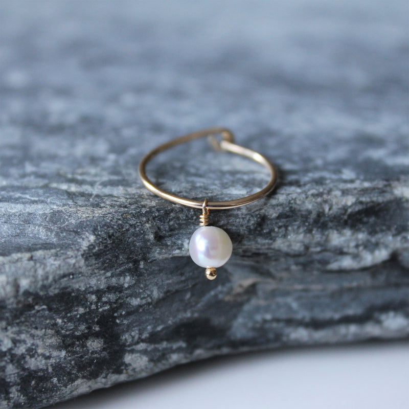 small pearl hoops