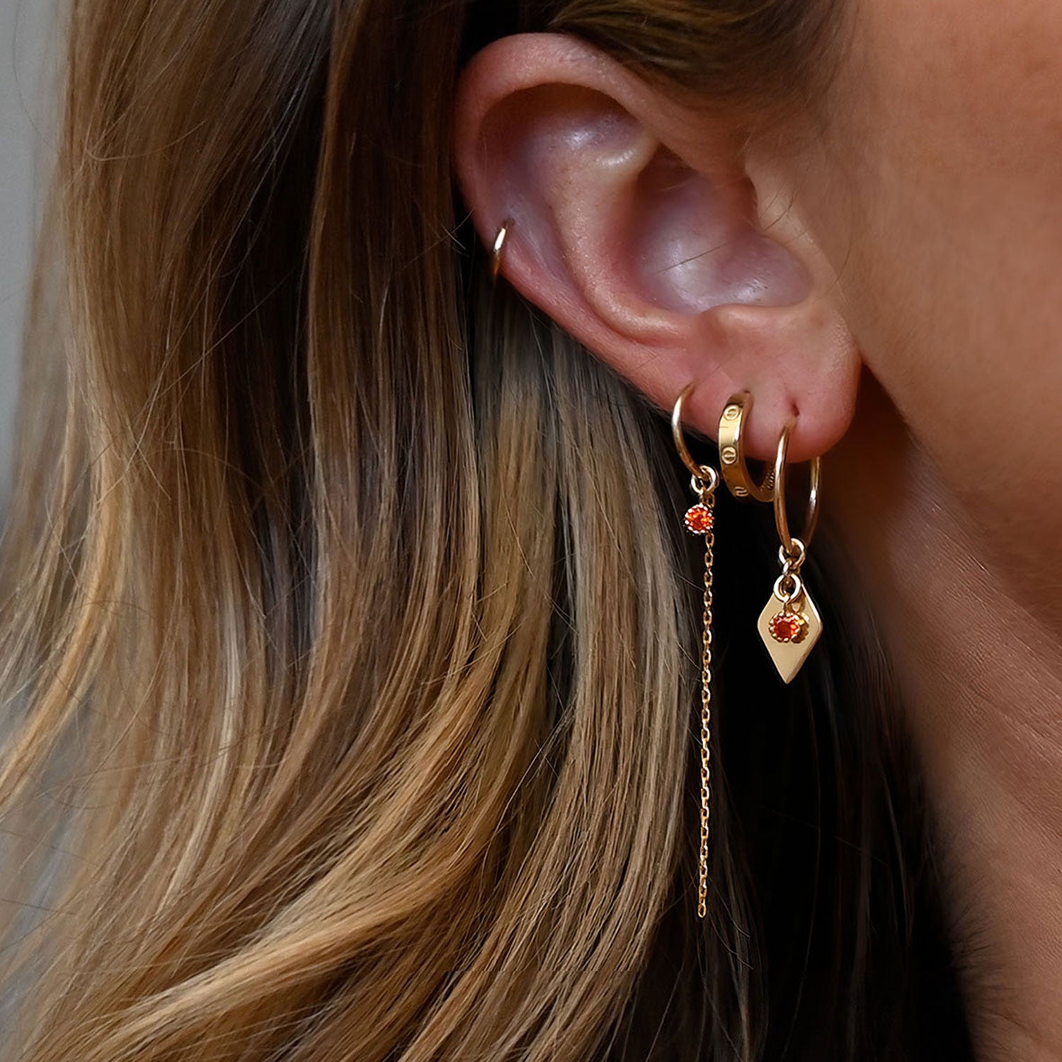 Tangerine Gold Hoops