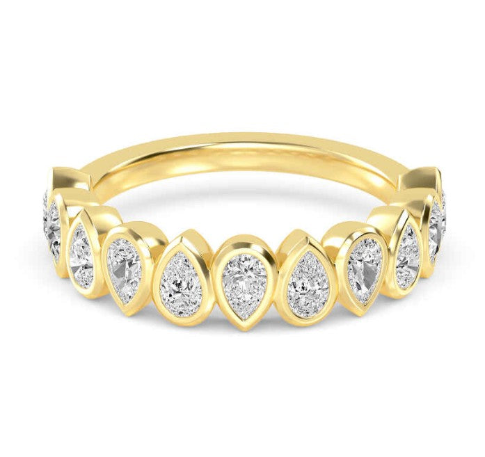Pear Diamond Half-Eternity Band