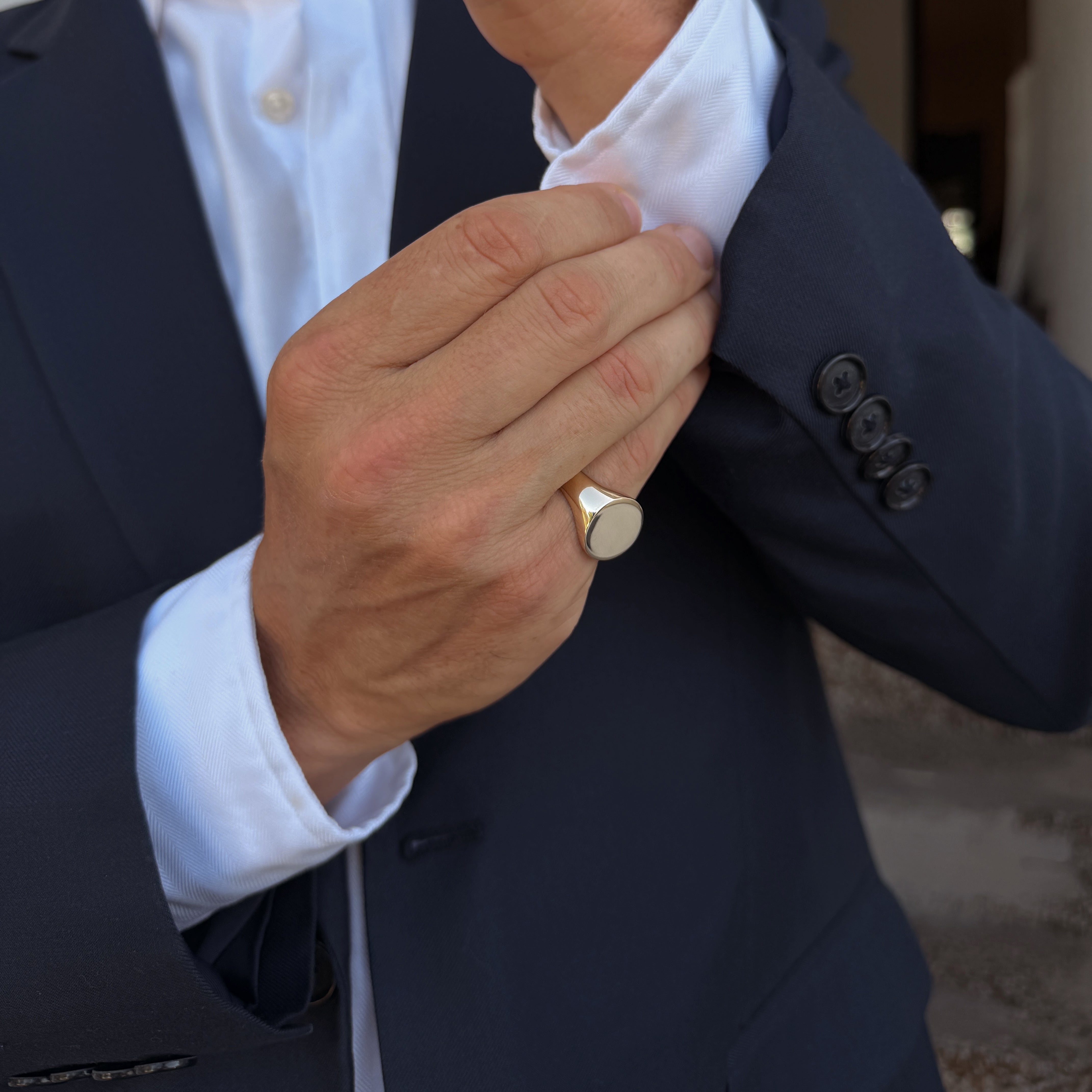 Solid Gold Classic Oval Signet Ring