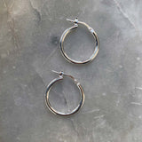 15mm Hoop Earrings in 925 Sterling Silver
