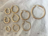 Solid Gold Twist Hoops - 10mm
