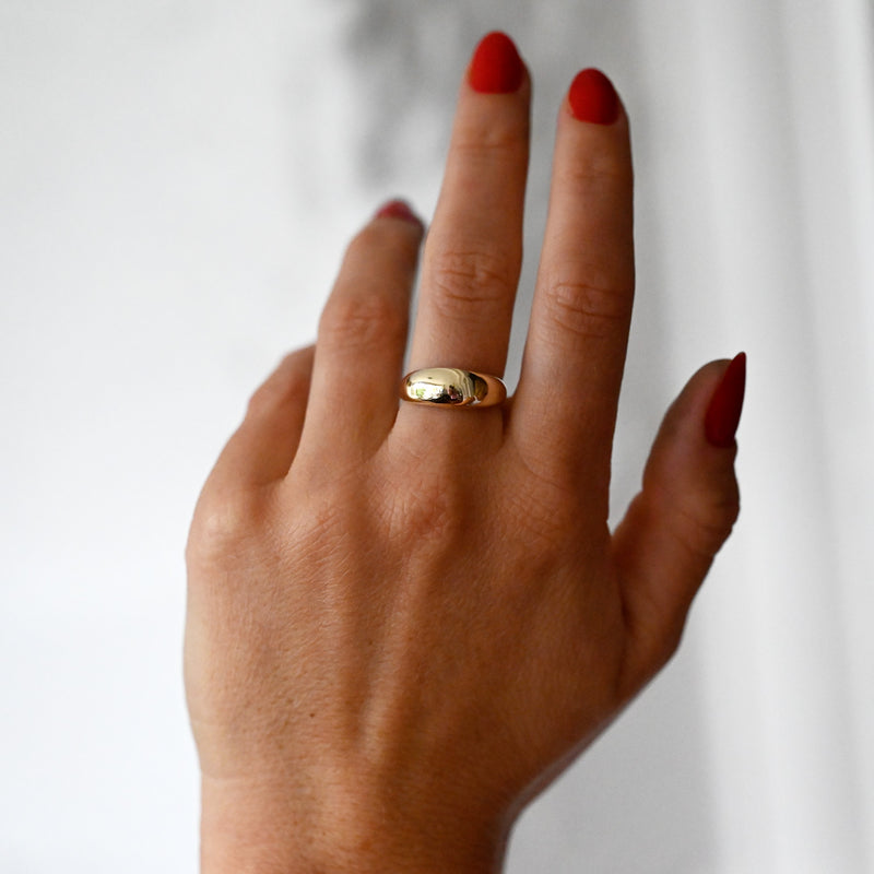 Gold Curve Dome Ring