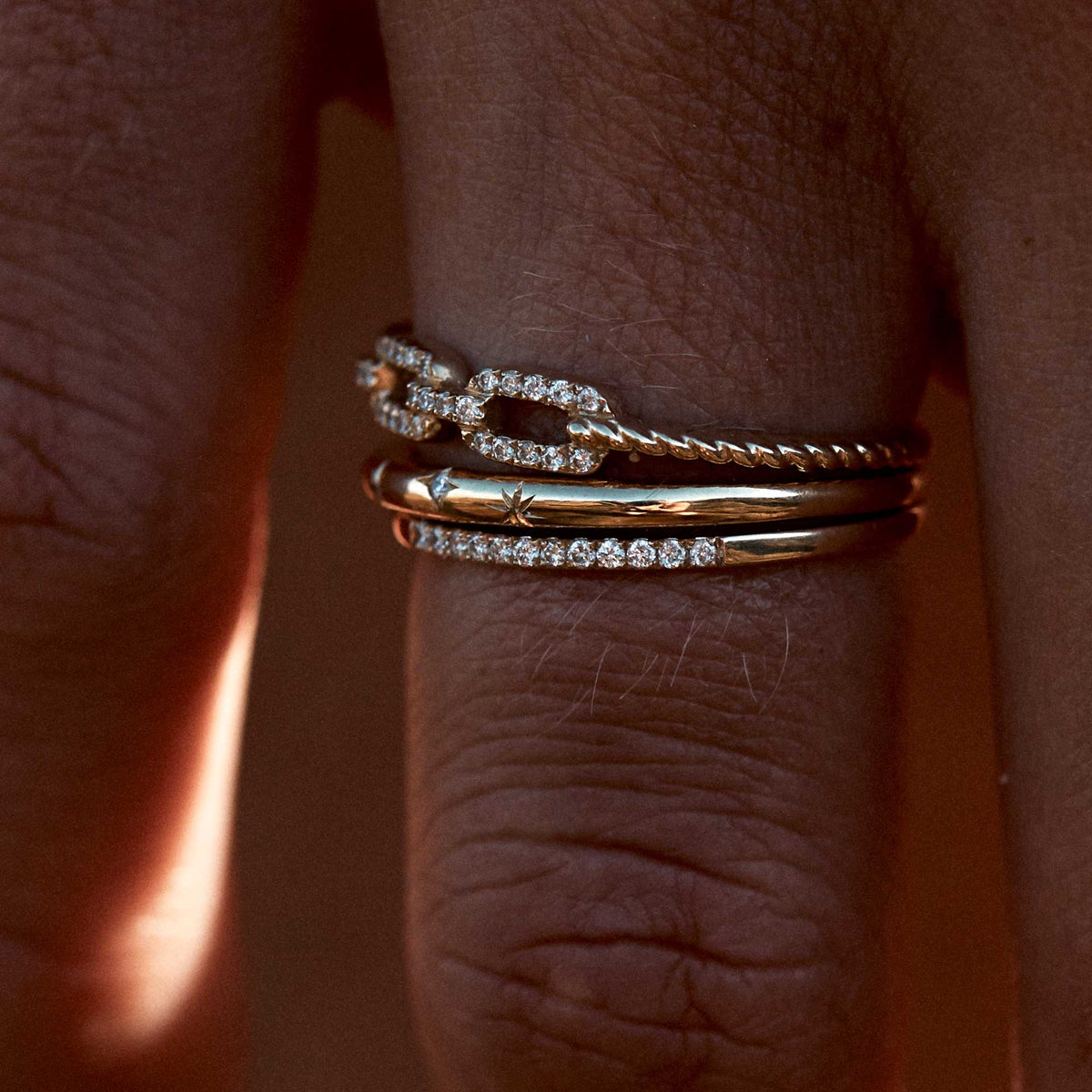 A Diamond Starry Ring - 9ct Gold Ring with Diamonds