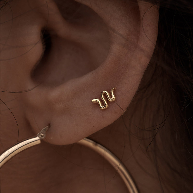 Petite-Gold-Snake-Stud-Earring