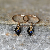 Sapphire Gold Hoop Earrings
