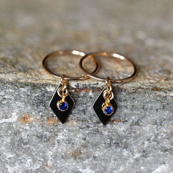 Sapphire Gold Hoop Earrings