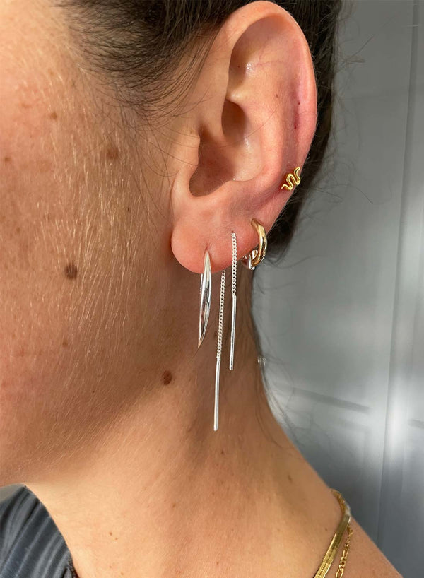 Double Thread Earring - Silver