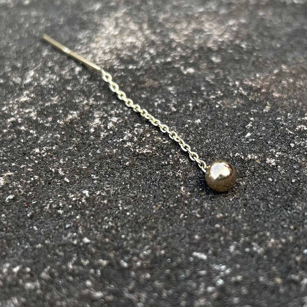 Thread Gold Chain Ball & Chain Gold Thread Earrings
