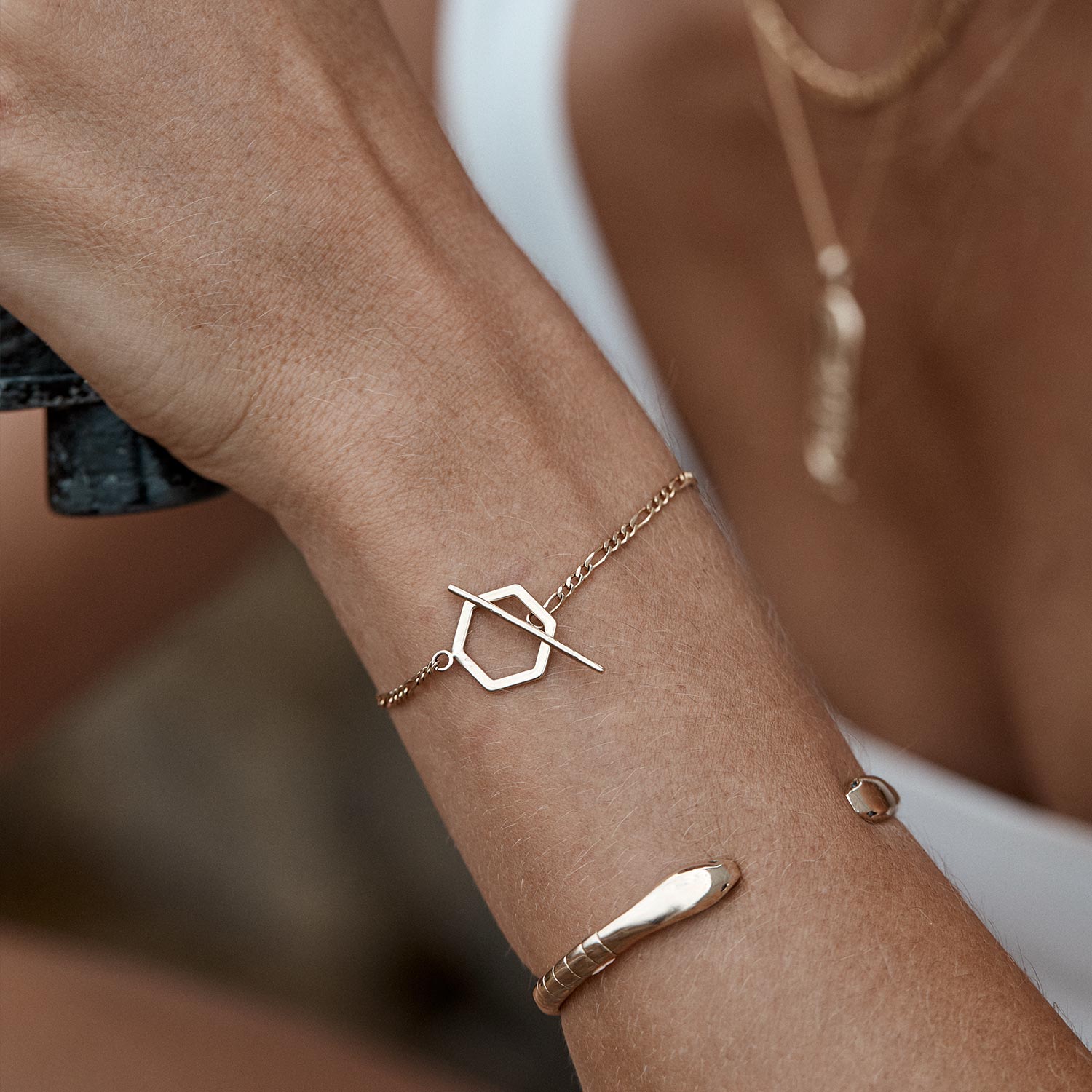 Hexagon Toggle Bracelet