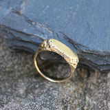 hand carved gold signet ring 9ct 18ct gold ring