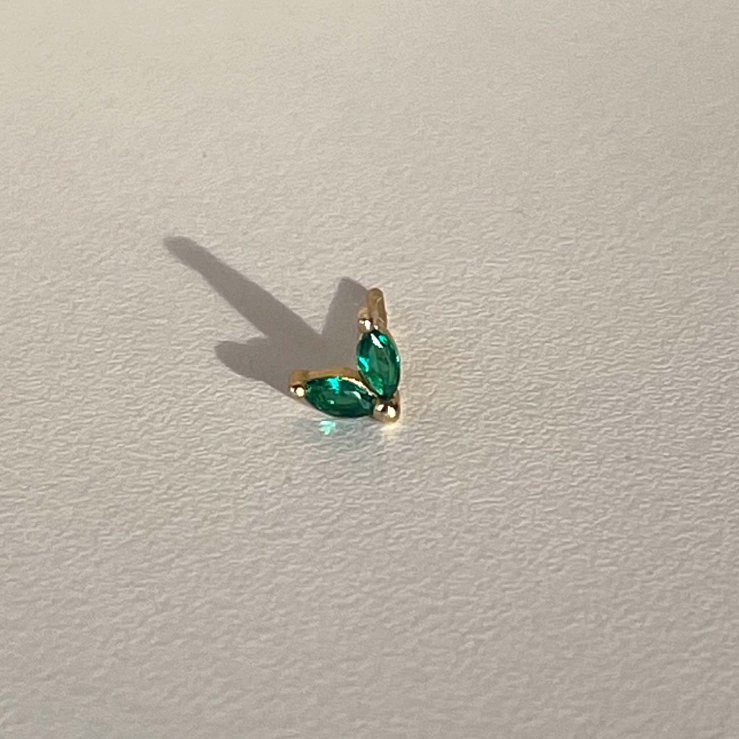 Emerald Petal Stud Earring