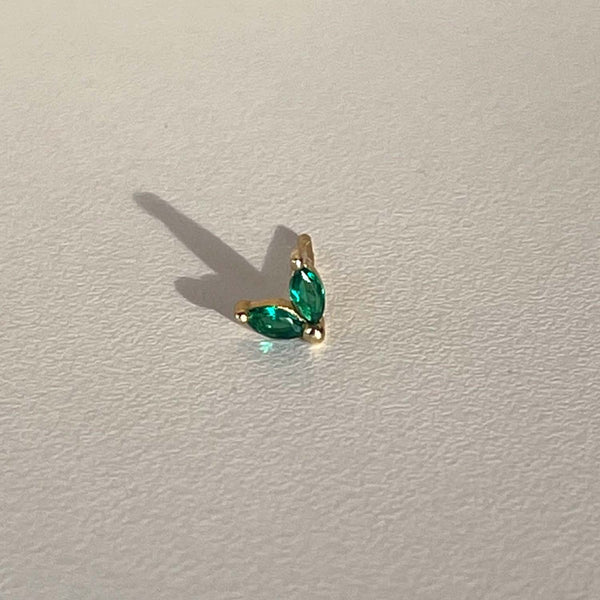 Emerald Petal Stud Earring